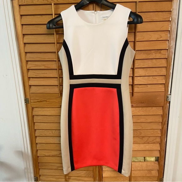 Calvin Klein Red and White Midi Dress - Picture 9 of 11